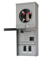 Siemens TL77NT Talon Temporary Power Outlet Panel with Two 20A Duplex Receptacles Installed Includes a Top Fed, Ring Type, Meter Socket Provision