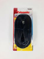 Trisonic Telephone Extension Cord Phone Cable Foot (Black, 50ft)