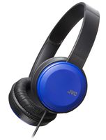 JVC Lightweight Flat Foldable On Ear Colorful Lightweight Headband with Mic Blue (HAS190MA)