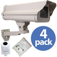 VENTECH 4 PACK Outdoor Weatherproof Heavy Duty Aluminum CCTV housing Security Surveillance Camera Housing camera Mount Enclosure with Bracket