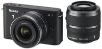 Nikon J2 10.1 MP HD Digital Camera with 10-30mm and 30-110mm VR Lenses (Black)