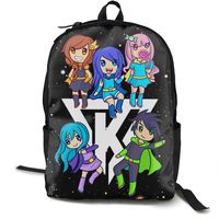 OSCAR CURTIS Its-Funneh Stylish Classic Large Capacity Double Zip Backpack Bag Laptop Bag For Women Men Kids