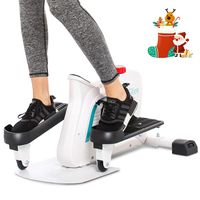 ANCHEER Mini Elliptical Machine Trainer, Various Adjustable Resistance Compact Strider with Built-in Display Monitor & Magnetic Smooth Quiet Driven for Home Office Cardio Training (White)