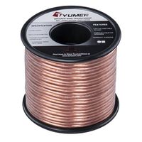 TYUMEN 40 FT Speaker Wire - 2 Conductors 18 Gauge Stranded 99.95% Oxygen Free Copper Wires - for Home Theater Speakers Radio Speakers Car Audio or Any Other Audio Interfaces-Transparent