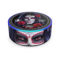 Sugar Skull Rose - Skin Sticker Decal Wrap for Amazon Echo Dot (2nd Generation)