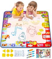 KIZZYEA Water Doodle Mat, Kids Large Aqua Coloring Mat, Mess-Free Drawing Mat with Neon Colors, Educational Toy for 2, 3, 4, 5, 6 Years Old Kids,Toddlers,Boys,Girls