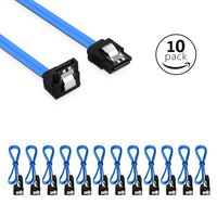 Sata Cable TXLOVE 18 Inch SATA III 6.0 Gbps Data Cable with Locking Latch and 90-Degree Plug, 10x Sata Cable Blue (10Pack Sata Cable)