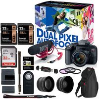 Canon EOS Rebel T7i 18-55mm Video Creator Kit.43x HD Wide Angle Lens, 2.2X HD Telephoto Lens, Sandisk 32GB X 2, Filter Kit, Camera Backpack and Premium Accessory Bundle
