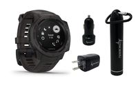 Garmin Instinct Rugged GPS Watch and Wearable4U Ultimate Power Pack Bundle (Graphite)
