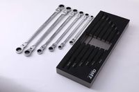 Orion Motor Tech Extra Long Gear Ratcheting Wrench Set Metric XL Extended Handle with Flex Head, 8mm 9mm 10mm 11mm 12mm 13mm 14mm 15mm 16mm 17mm 18mm 19mm - 6pcs & 12 Sizes