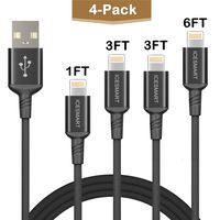 Icseio 4Pack 1FT 3FT 3FT 6FT Charging Cable for iPhone Charge Cable Nylon Braided Sync Cord Compatible with iPhone XS/XS Max/XR/X/8/7/6/5/iPad Case