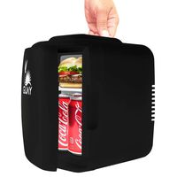 Guay Outdoors Portable Thermoelectric Mini Fridge Cooler and Warmer - Compact 4 Liter / 6 Cans - AC/DC Food Drink Milk Skincare for Car Travel Dorm Camping Home Office Desk and Bedroom - Black