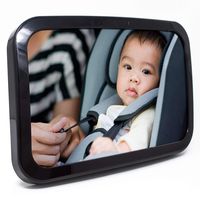 Baby & Mom Back Seat Baby Mirror - Rear View Baby Car Seat Mirror Wide Convex Shatterproof Glass and Fully Assembled - Crash Tested and Certified for Safety