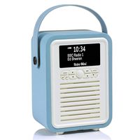 VQ Retro Mini HD Digital Radio with AM & FM, Bluetooth & Alarm Clock - Blue