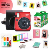 Fujifilm Instax Mini 70 Bundle (Red) - Fuji Camera Instant Film (40 Sheets) + 9-in-1 Accessory Bundle - Carry Case, 4 Color Filters, 2 Photo Albums, Assorted Frames & Much More