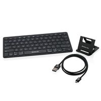IOGEAR Slim Mobile Keyboard with Stand and Reversible Micro USB Cable (GKB632BKIT-GAMU01)