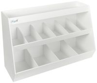 TrippNT 50093 White PVC Plastic Storage Bin with 10 Fixed Compartments, 24" Width x 16" Height x 10.75" Depth, 1 Shelf