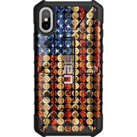 Limited Edition - Customized Designs by Ego Tactical Over a UAG Urban Armor Gear Case for Apple iPhone X/Xs (5.8")- USA Flag with Bullets