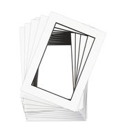 Golden State Art, Pack of 200, 5x7 White Mat with Black core for 4x6 Pictures