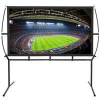 Portable Projector Screen with Stand, Indoor and Outdoor Movie Screen 120" Diagonal 16:9 with Wrinkle-Free Design (Easy to Clean, 1.1 Gain, 160° Viewing Angle and Includes a Carry Bag) (120")