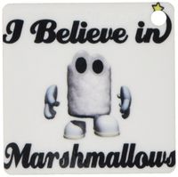 3dRose I Believe In Marshmallows - Key Chains, 2.25 x 4.5 inches, set of 2 (kc_105341_1)