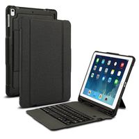 Feelkaus iPad Case with Keyboard Bluetooth LE Pairing for iPad Air iPad Air 2 Pro9.7 iPad 2017 Protective Cover with American English QWERTY Wireless Keyboard Black ...