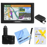 Garmin Drive 51 LMT-S GPS Navigator (010-01678-0C) - USA With Driver Alerts w/Accessories Bundle Includes, Dual 12V Car Charger for GPS, Screen Protectors, Protect & Stow Case Mini + More