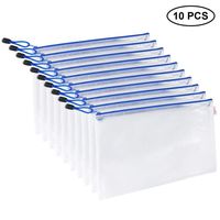 Ofilon Zipper Envelope Pouch, Pack of 10, Water-resistant PVC Zippered File Bag Storage for Office Document, Business Receipts, Magazines, Toys, Cosmetics,Travel Accessories Organizer (A5 9.4"x6.9")