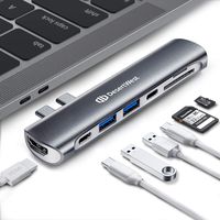 DesertWest MacBook Pro Hub Adapter, USB C Hub for MacBook Pro 2018/17/16,MacBook Air 2018,with SD/Micro Card Reader,HDMI,Thunderbolt 3,USB C Port,USB 3.1