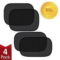 Pulaisen Car Window Shade - Sunshade for Car Side Window Clings - 80GSM UPF50+ Blocks Over 99% of Harmful UV Rays - Baby Side Window Car Sun Shades 20"x 12" and 19"x 14" (20"x12"&19"x14")