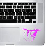 StickAny Palm Series Sloth Hanging Sticker for MacBook Pro, Chromebook, and Laptops (Hot_Pink)