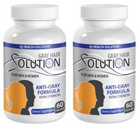 Anti-Aging Supplement - Gray Hair Solution - for Men & Women - Extra Strength Formula - Saw Palmetto and Nettle - 2 Bottles (120 Capsules)