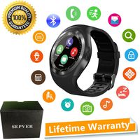 SEPVER Smart Watch Round Bluetooth Smartwatch with SIM Card Slot Compatible with Samsung LG Sony HTC Huawei Google Xiaomi Android Smart Phones for Women Men Kids Boys Girls (Black)