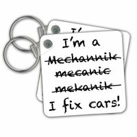 3dRose I'm a Mechanic I Fix Cars Key Chains, Set of 2 (kc_193251_1)
