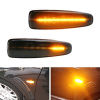 iJDMTOY Smoked Sequential Blink Amber LED Side Marker Light Assembly Compatible With Mitsubishi Lancer Evo X Mirage Outlander Sport, Powered by 36-SMD LED, Replace OEM Sidemarkers