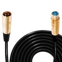 30FT XLR Audio Microphone Cord - Portable Professional XLR male to Female Mic / Speaker Cable Wire with Copper Clad Aluminum construction and Gold Connector Type - Pyle Pro  PPMCL30