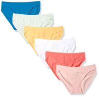 Amazon Essentials Women's Standard 6-Pack Cotton Bikini Underwear, Pretty Pops, S