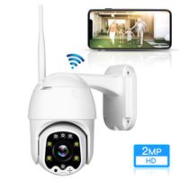 TOMLOV 2MP HD WiFi Outdoor PTZ Security Camera with 5X(2.7-13.5mm) Optical Zoom CamHi APP 1092x1080 Pixel Intelligent Full-Color Night Vision Two-Way Audio 5db External Antenna for House