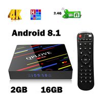 Android 8.1 TV Box, QPLOVE H96 Max+ Android Box with 2GB RAM 16GB ROM RK3328 64Bits CPU Support 2.4G/5.0G Wifi/BT/100M LAN/3D/KD18.0/USB3.0/H265 UHD 4K Playing Smart TV Box