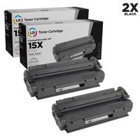 LD Compatible Toner Cartridge Replacement for HP 15X C7115X High Yield (Black, 2-Pack)