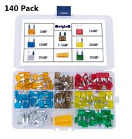 140Pcs - MCIGICM 5A 7.5A 10A 15A 20A 25A 30A Mini Blade Fuse Set, Low Profile Car Fuse, 7 Values