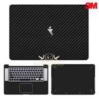 SopiGuard 3M Black Carbon Fiber Precision Edge-to-Edge Coverage Vinyl Sticker Skin for Apple MacBook Pro 15 Retina (A1398)