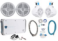 2 Rockville RMSTS65S 6.5" 800w Marine Boat Speakers+2 Wakeboards+Amp+Wire Kit