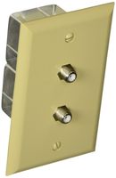 Morris 85020 Double F Connector Wall Plate, Ivory