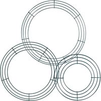 Sumind Wire Wreath Rings Wire Wreath Frame for New Year Valentines Decoration, Dark Green (3 Packs, 8/12/ 14 Inches)