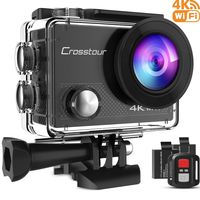Crosstour Action Camera 4K 16MP WiFi Underwater 30M with Remote Control IP68 Waterproof Case