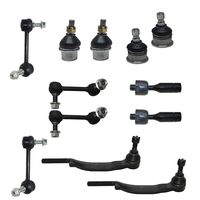 Detroit Axle - 12PC Front and Rear Sway Bars, Front Upper and Lower Ball Joints, 16mm Inner and Outer Tie Rod Ends for 2004 2005 2006 2007 Chevrolet Trailblazer/Isuzu Ascender/Buick Rainier