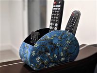 Homeze Remote Control Holder, Organizer, Caddy TV, Smart TV, Makeup Brush, DVD, Mobile, Stationary Makeup Brush Living Room, Lounge Home Kitchen Organiser Container with Gift Box (Van Gogh Blue)