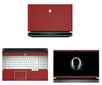 Decalrus - Protective Decal for 2019 Alienware Area-51m AWAR51M (17.3" Screen) Laptop RED Carbon Fiber Skin case Cover wrap CFalienwareArea51m_17Red