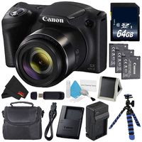 Canon Powershot SX430 is Digital Camera (Black) (International Model) + NB-11L Lithium Ion Battery + External Rapid Charger + 64GB SDXC Class 10 Memory Card + Small Soft Carrying Case Bundle